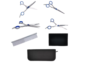 Ciseaux de coiffure professionnels en acier inoxydable noir et or de qualité supérieure, cisailles à effiler les cheveux Ariston International - Product Image 6