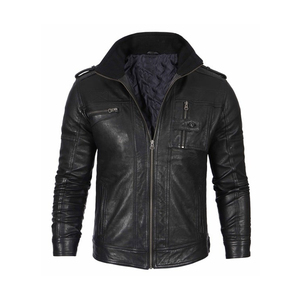 Chaqueta de Motocicleta Delgada de Cuero Genuino de Primera Calidad para Hombre, Color Negro, Manga Larga, Impermeable, Resistente al Viento, Transpirable y de Secado Rápido - Product Image 3