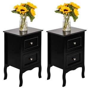 Comodini a due livelli neri di grandi dimensioni in stile country, 2 pezzi - Product Image 6
