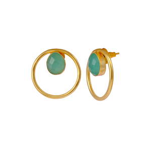Gold Plated Ball Stud Earrings Women's 22K Hypoallergenic Trendy <b>Gift</b> Jewelry Wholesale Supplier - Product Image 6