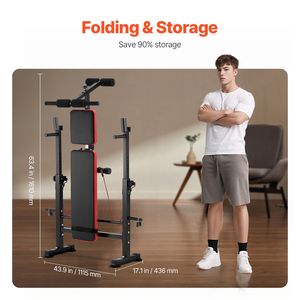 Panca Piana Multifunzionale Regolabile per Allenamento Domestico, Capacità di Carico 600 libbre - Product Image 3