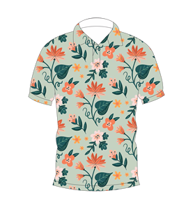 เสื้อโปโลพิมพ์ลายดอกไม้สไตล์วินเทจสำหรับผู้ชาย แขนสั้น ใส่สบาย ระบายอากาศได้ดี น้ำหนักเบา เหมาะสำหรับฤดูร้อน - Product Image 1