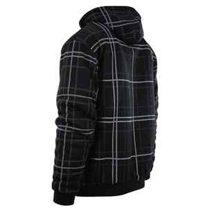 <b>Men</b> Oversized Zip Up Plaid Hoodie Knitted <b>Cardigan</b> Coat Private Label Spring Jogging Sportswear - Product Image 5