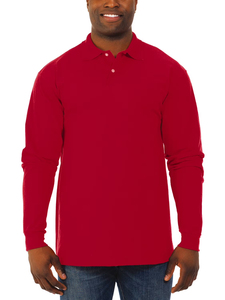 Camisetas Polo para Hombre, Color Rojo Puro, Personalizadas, Transpirables y Cómodas, 100% Algodón, Manga Larga y Corta, Antiarrugas - Product Image 2