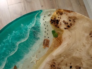 <b>Rustic</b> Crafted Resin <b>Wood</b> <b>Dining</b> <b>Table</b> Angel Style Handmade Customizable Luxury Home & Restaurant Furniture - Product Image 2