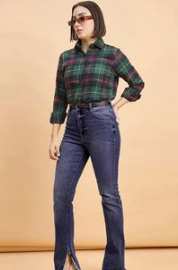 เสื้อเชิ้ตผ้าซาตินลายทางสำหรับผู้หญิง แขนยาว ติดกระดุม ผ้าเนื้อนุ่มลื่น สวมใส่สบาย ดูดีมีสไตล์ เหมาะสำหรับใส่ทำงานหรือใส่ลำลอง แฟชั่นทันสมัย - Product Image 4