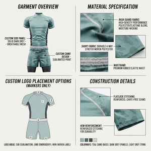 Men Camouflage <b>Compression</b> Jersey Short Sleeve Rash Guard Stand Collar Moisture Wicking Fitted Soccer Apparel Elastic Waist - Product Image 5