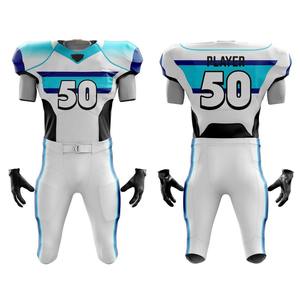 Unique Quality Men's Sublimated Printed Short Sleeve Moisture Wicking All Seasons Wear Sporty Style American Football Uniform - Product Image 6