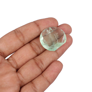 Pierre précieuse naturelle en fluorite afghane, taille damier, 50,6 carats, 25x27mm, pierre brute pour la fabrication de bijoux - Product Image 2
