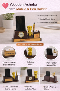 Organizador de Escritorio de Madera Personalizado Multifuncional con Impresión Personalizada - Producto Promocional de Oficina para Año Nuevo y Año Nuevo Chino - Product Image 2