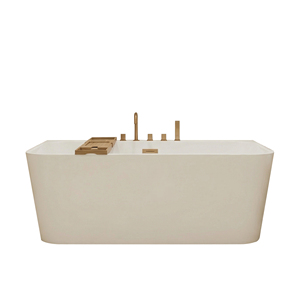Salvere Freestanding Tub FW-7728-55-Modern Durable Acrylic Reinforced Fiberglass Rectangle Soaking Bathtub for <b>Bathroom</b> - Product Image 2