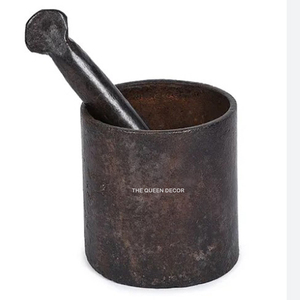 Mortero Decorativo Moderno de Hierro Marrón con Forma Redondeada para Herramientas de Cocina, Molinillo de Especias, Precio Accesible - Product Image 1