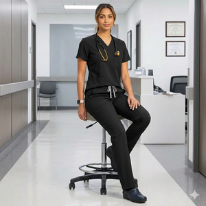 Ensemble de blouses d'infirmière brodées personnalisées en gros, uniformes chirurgicaux et médicaux pour hôpitaux - Product Image 2