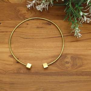 Minimalist Gold Cube Choker <b>Necklace</b> for Women – Geometric Open Collar <b>Statement</b> Jewelry - Product Image 1