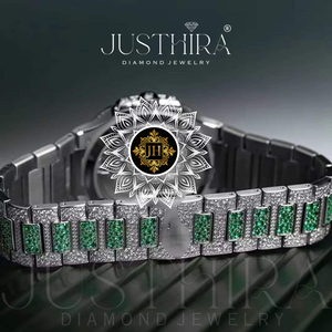 Reloj de Cuarzo con Diamantes Moissanite de Alta Calidad para Hombre, Estilo Ejecutivo, Resistente al Agua, Correa de Acero Inoxidable, Lujoso, Antiguo, Moderno, con Cristal - Product Image 3