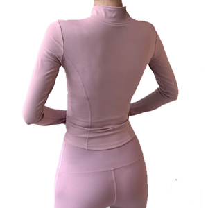 Women Fitness Gym <b>Workout</b> Shirt Nylon Tight Quick Slim Fit Sportswear Running Yoga Top Long Sleeve Zipper Sports <b>Jacket</b> - Product Image 2
