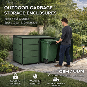 Poubelle murale extérieure en métal OEM ODM, étanche et pliable, pour jardin et cour arrière EDPTBC000 - Product Image 6