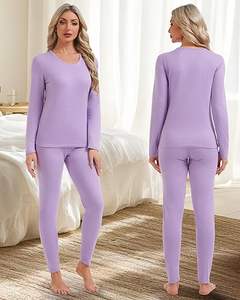 Prix de gros – Ensemble de sous-vêtements thermiques sans couture pour femme, respirant, écologique, chaud, 2 pièces, pour l'hiver (caleçon chauffant) - Product Image 1