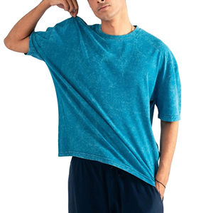 Eco-friendly Acid Wash T-shirt 100% Cotton Knitted Breathable Customizable Premium Fabric O-neck Regular Fit For Outdoor - Product Image 5
