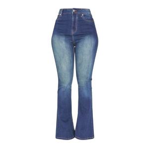 Bangladesh กางเกงยีนส์เอวสูงสำหรับผู้หญิง, กางเกงยีนส์ผ้ายืดเอวสูงผ้าซักสีฟ้าอ่อน Y2K ทรงสกินนี่ - Product Image 2