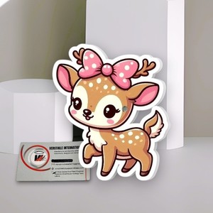 Plaque magnétique en acrylique pour extensions de cils, motif cerf rose mignon avec nœud et papillon, diamant, étiquette privée, vente en gros - Product Image 6