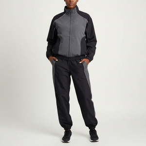 Ensemble de survêtement coupe-vent pour femme, design confortable, idéal pour la gym, les activités de plein air et les tenues décontractées, vêtements de sport haut de gamme en deux pièces - Product Image 1