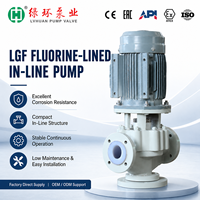 Pompa Sirkulasi Kimia LGF OEM Plant Compact Inline F46 Pompa Pipa Vertikal Berlapis Fluorin