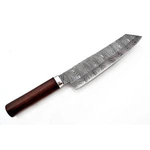 Cuchillo de Chef Personalizado Jexmoo Hecho a Mano con Hoja de Acero de Damasco de 7 Pulgadas y 3.0 mm de Grosor, Mango de Madera, Funda de Cuero, NUEVO, Regalo - Product Image 2