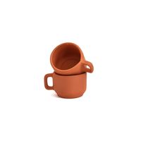 Tasse à poignée personnalisable en terre cuite écologique, polie, unique, de designer américain, populaire pour les entreprises
