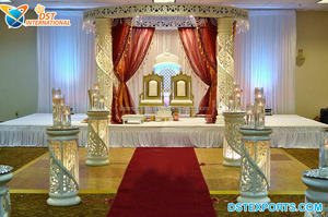 Mandap de cristal elegante para la ceremonia de boda india Mandap de cristal de boda hermosa Mandap de cristal de boda maravillosa Mandap de Pilar - Product Image 5
