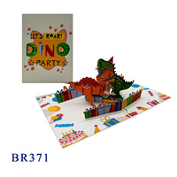 Tarjeta de Regalo Hecha a Mano con Diseño de Dinosaurio, Tarjeta Pop-up 3D, Tarjeta de Felicitación para Cumpleaños, Día de San Valentín, Invitación a Fiestas Infantiles, Manualidades de Papel Cortado con Láser