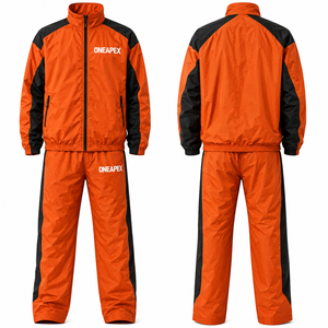 <b>Men's</b> Orange <b>Black</b> Windbreaker Tracksuit Set Lightweight Sports <b>Jacket</b> Jogger Pants Streetwear Training <b>Suit</b> - Product Image 3