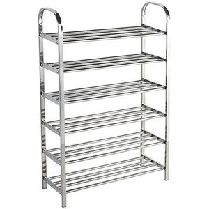 4 Tier Metal Shoe Rack Organizer Modern Freestanding Space Saving <b>Black</b> Shoe <b>Shelf</b> For Closet Sturdy Footwear Storage Stand - Product Image 2