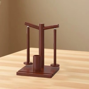 Wooden T-Shaped Yarn Holder Double Tier <b>Storage</b> <b>Rack</b> With Crochet Hooks Organizer For Knitting Craft Supplies - Product Image 4