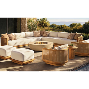 Sillón de Exterior Moderno y Elegante, de Madera de Teca Sólida con Panel Lateral de Cuerda Tejida, Cojín Grueso y Suave, Muebles de Jardín y Resort de Primera Calidad - Product Image 6