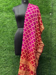 Dupatta de Jacquard Puro con Adorno de Pallu en Ambos Lados, Tradicional, Étnico, para Festivales, Bodas y Fiestas (126 meera jacaqard dupatta) - Product Image 3