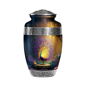 โกศบรรจุอัฐิรูปนกยูงขนาดใหญ่สำหรับบรรจุอัฐิมนุษย์ โกศเผาศพสำหรับผู้ชาย โกศบรรจุอัฐิมนุษย์สำหรับผู้หญิง ขนาด 10 นิ้ว - Product Image 3