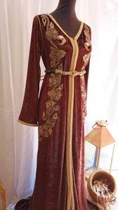 Vestido musulmán hasta el suelo Jalabiya Kaftan árabe Abaya playa silueta botón decoración cintura Natural Kaftan de lujo para mujeres - Product Image 3