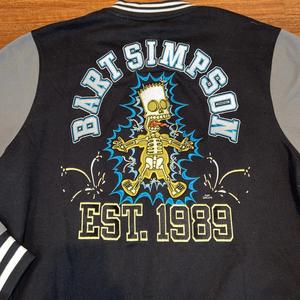 Veste Lettermen The Simpsons Bart Simpson noire et grise brodée - Product Image 2