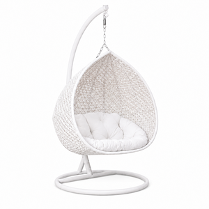 Conjunto de Muebles de Jardín de Ratán Sintético Blanco con Cojines, Muebles Modernos para Patio, Asientos para 6 Personas, Hecho en Indonesia - Product Image 4