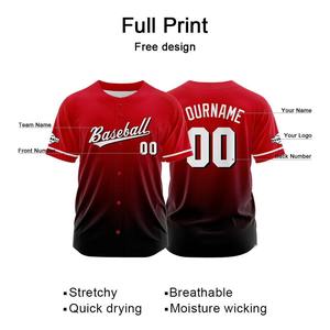 Maillot de baseball par sublimation, uniforme d'équipe, entièrement boutonné, logo personnalisé, nom et numéro, fournisseur OEM, marché américain - Product Image 2