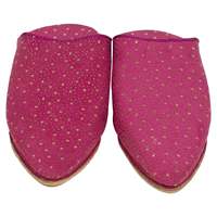 Babouches marocaines Biyadina pour femmes, dessus et doublure en cuir véritable, semelle en caoutchouc, chaussures confortables pour la maison, taille 5