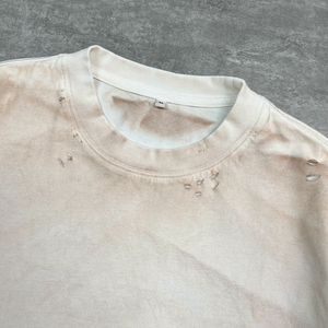 T-shirt Homme Oversize Manches Courtes Col Rond Coton Lavé Jersey Style Urbain Coupe Courte Couleur Unie - Product Image 5