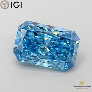 Diamante Cultivado en Laboratorio CVD de 3.50 Quilates con Certificado IGI, Color Azul Intenso, Claridad VS2, Corte Radiante, Perfecto para Centro de Mesa - Product Image 1