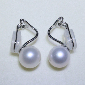 Boucles d'oreilles simples et basiques en perles d'eau douce pour femmes, argent S925 avec une forte luminosité, bijoux polyvalents ronds pour oreilles - Product Image 4