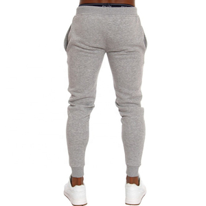 Men's Gray Sweatpants Elastic Waist Drawstring Casual Joggers With Side Pockets Breathable Knitted Cotton Pants Autumn Wear - Product Image 3