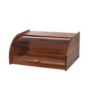 Ensemble de boîtes à pain modulaires en bambou avec portes en verre cannelé, empilables, 2 niveaux, pour comptoir, rangement alimentaire, organisateur - Product Image 5