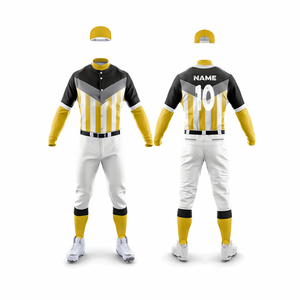 Ensemble Maillot de Baseball Personnalisé Homme Vert et Noir avec Pantalon Blanc – Anti-humidité, Manches Courtes, Boutons, Uniforme Adulte Rayé Sublimé - Product Image 6