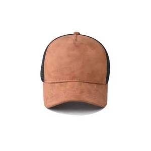 Gorras de béisbol de gamuza con cierre a presión, logotipo bordado, ajustables, transpirables, estilo trucker para hombre - Product Image 6