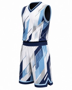 Ensemble de maillots de basket-ball personnalisés sublimés unisexe à manches courtes col en V en maille respirante 100 % polyester pour adultes toutes saisons (avant) - Product Image 3